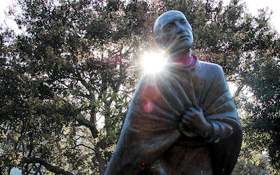 St. Ignatius statue on LMU campus