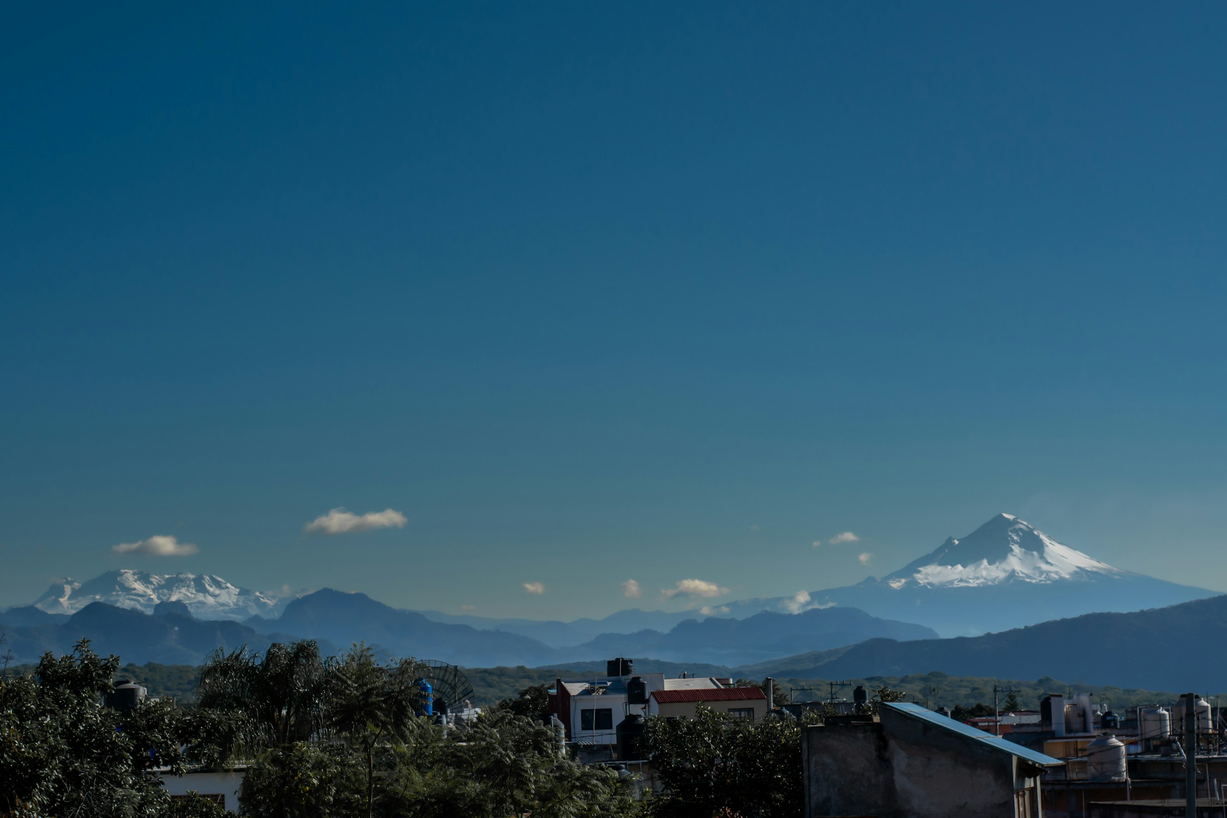 Panoramic view of Cuernavaca skyline with mountains in the distance