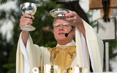 Fr. Siebert at Commencement Mass