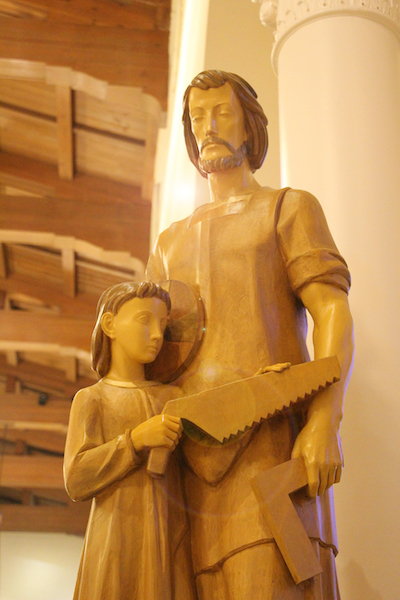 Hand carved wooden statue, Sacred Heart Chapel in Orange, CA Sisters of St. Joseph of Orange